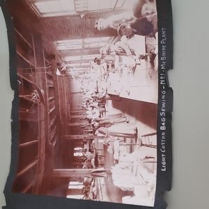 1800s Original Sepia Photograph - McBride Plant Cotton Bag Sewing